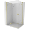 Mexen Mist-H L Duo cabine de douche pivotante 100 x 80 cm, transparent, or brossé - 8A5L-100L-080P-55-00