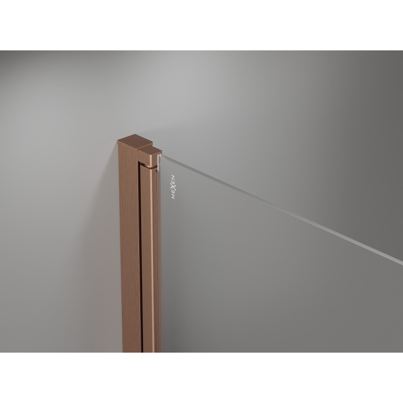 Mexen Mist-F porte de douche pliante gauche 70 cm, transparent, cuivre brossé - 8A6-070-000-65-00-L