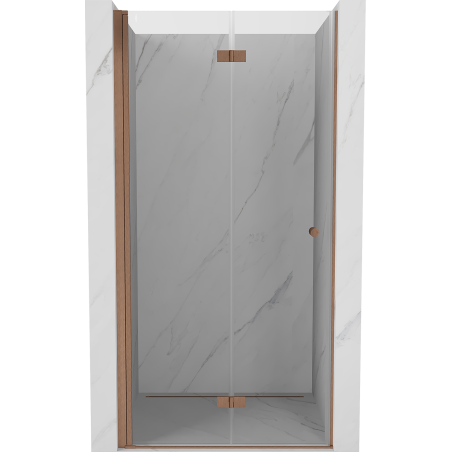 Mexen Mist-F porte de douche pliante gauche 80 cm, transparent, cuivre brossé - 8A6-080-000-65-00-L
