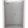 Mexen Mist-H L porte de douche pivotante gauche 135 cm, transparent, cuivre brossé - 8A5L-135-001-65-00-L