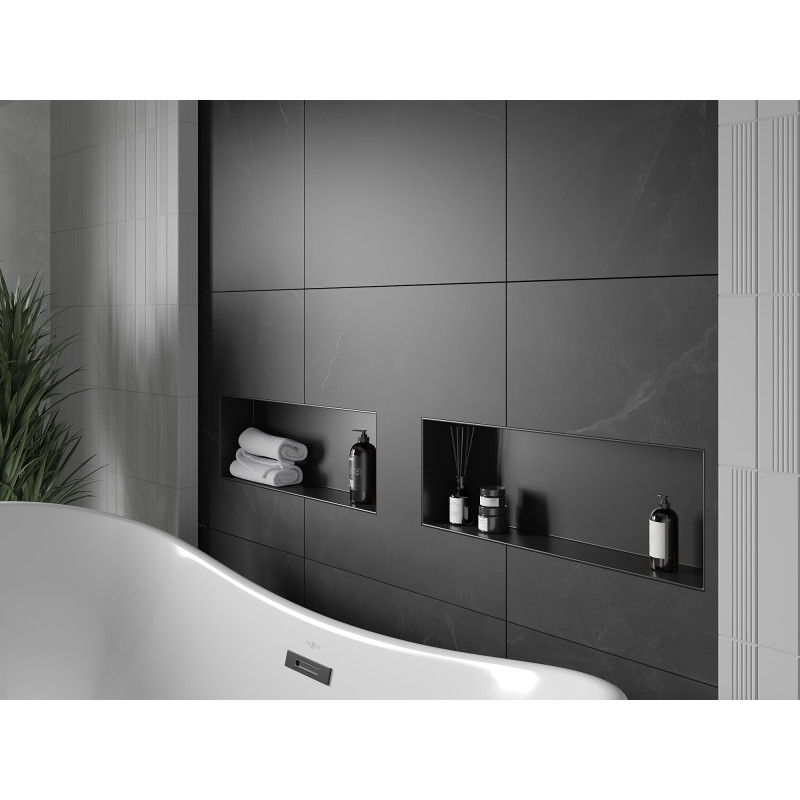 Mexen X-Wall-NR étagère encastrée sans rebord 60 x 20 cm, noire - 1971602010