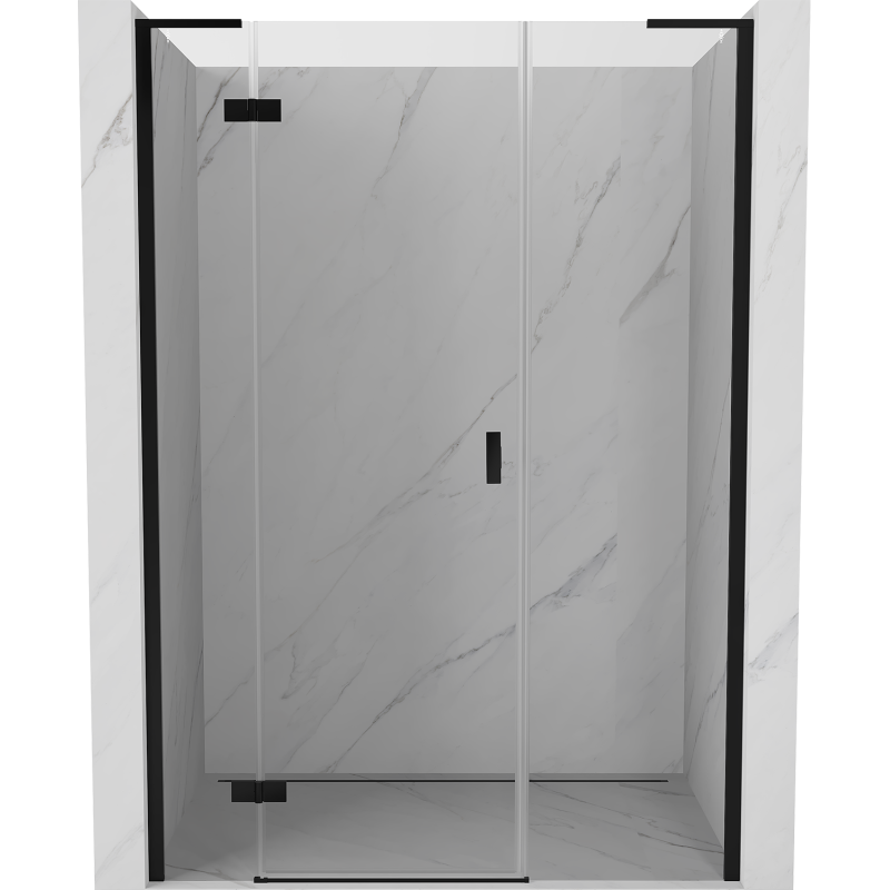 Mexen Mist-H L porte de douche pivotante gauche 130 cm, transparent, noir - 8A5L-130-001-70-00-L