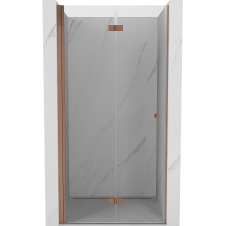 Mexen Mist-F porte de douche pliante gauche 100 cm, transparente, cuivre brossé - 8A6-100-000-65-00-L