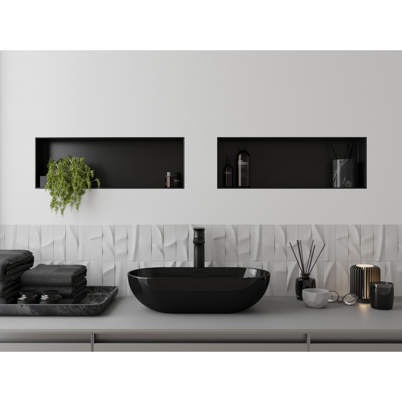 Mexen X-Wall-NR étagère encastrée sans rebord 60 x 20 cm, noire - 1971602010