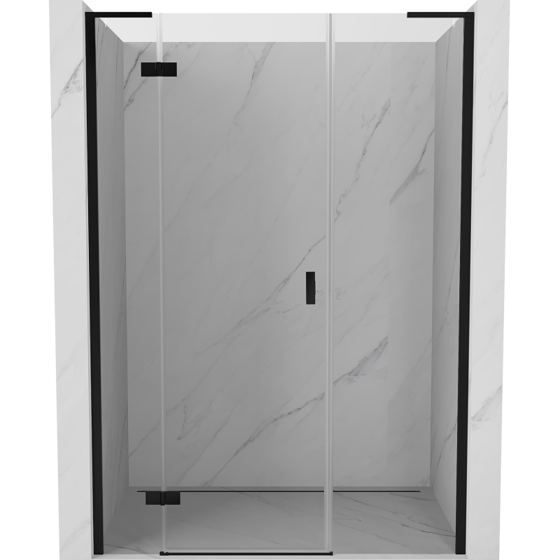 Mexen Mist-H L porte de douche pivotante gauche 140 cm, transparent, noir - 8A5L-140-001-70-00-L