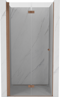 Mexen Mist-F porte de douche pliable gauche 120 cm, transparent, cuivre brossé - 8A6-120-000-65-00-L
