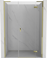 Mexen Mist-H L porte de douche pivotante droite 130 cm, transparent, doré - 8A5L-130-001-50-00-P