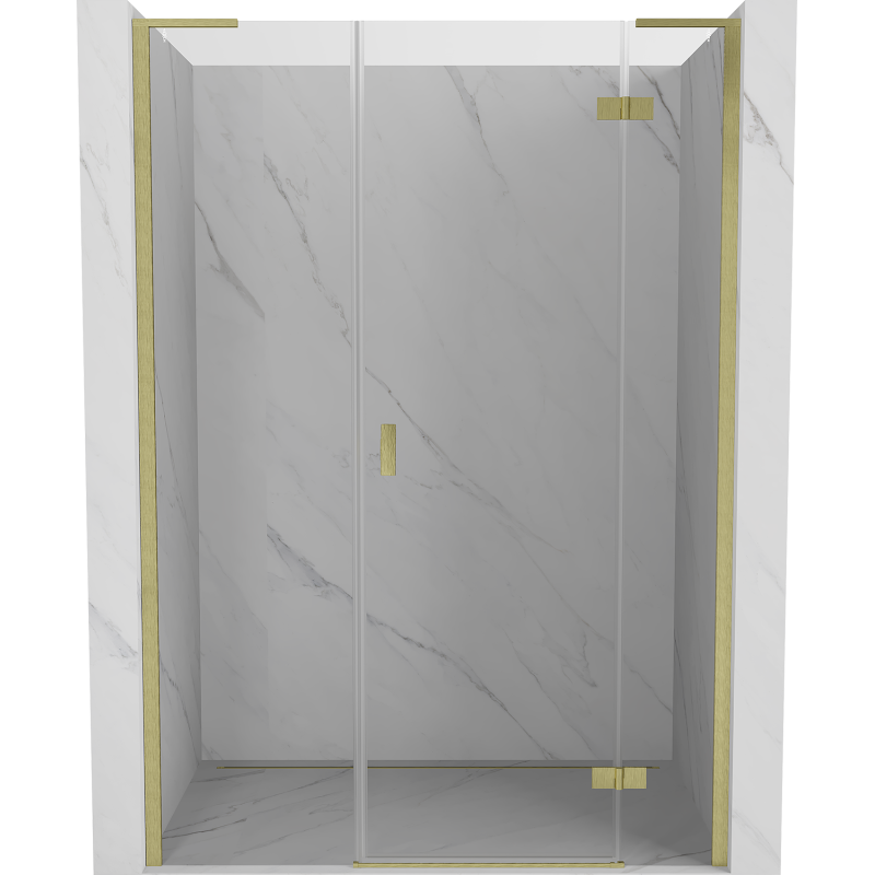 Mexen Mist-H L porte de douche pivotante droite 140 cm, transparent, or brossé - 8A5L-140-001-55-00-P