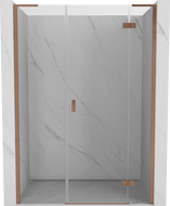 Mexen Mist-H L porte de douche pivotante droite 125 cm, transparent, cuivre brossé - 8A5L-125-001-65-00-P