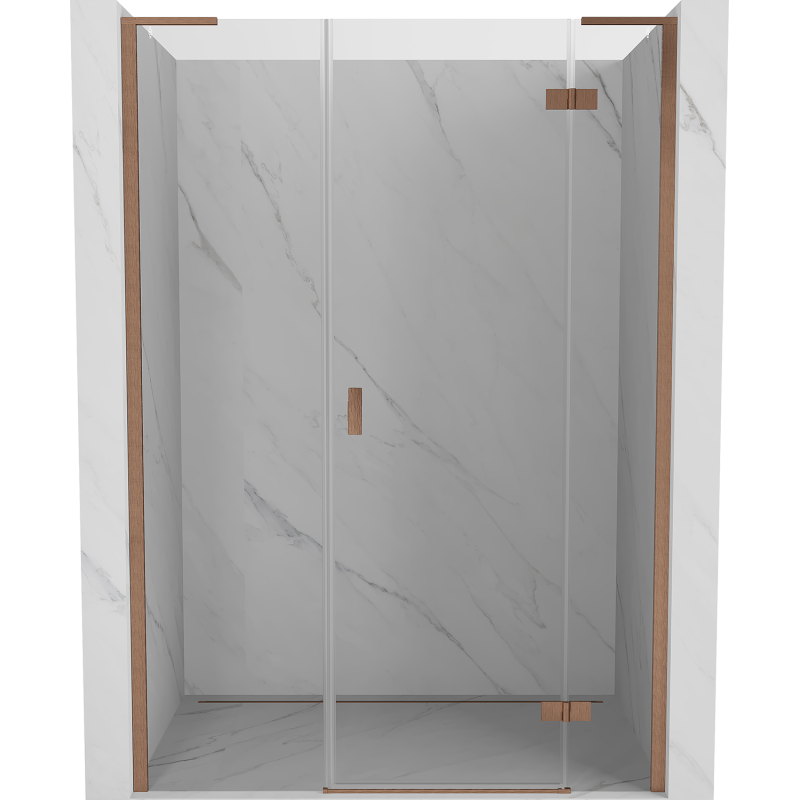 Mexen Mist-H L porte de douche battante droite 160 cm, transparente, cuivre brossé - 8A5L-160-001-65-00-P