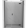 Mexen Mist-H L porte de douche pivotante droite 140 cm, transparent, noir - 8A5L-140-001-70-00-P