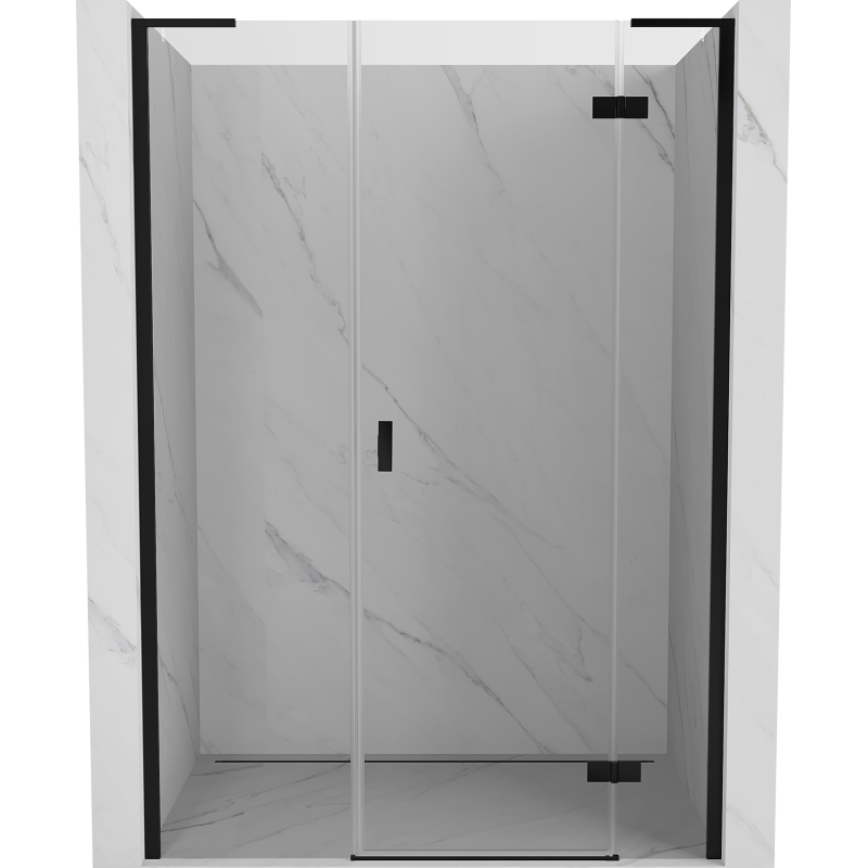 Mexen Mist-H L porte de douche pivotante droite 145 cm, transparent, noir - 8A5L-145-001-70-00-P
