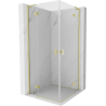 Mexen Mist-H L Duo cabine de douche pliante 100 x 100 cm, transparent, or brossé - 8A5L-100L-100P-55-00
