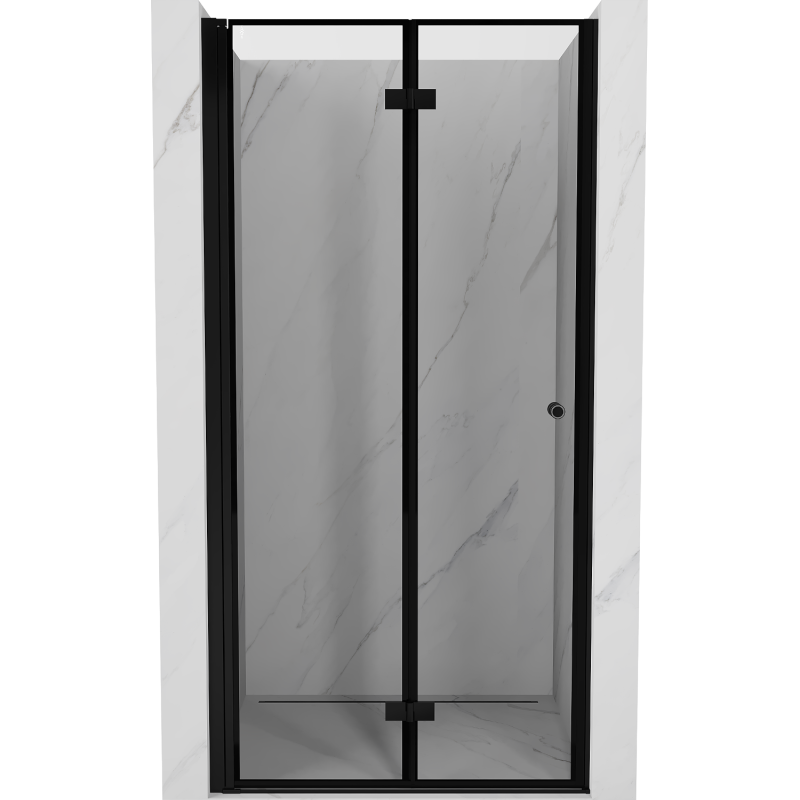 Mexen Mist-F porte de douche pliable gauche 120 cm, cadre noir, noir - 8A6-120-000-70-70-L