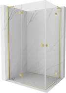 Mexen Mist-H L Duo cabine de douche pivotante gauche 110 x 100 cm, transparent, or brossé - 8A5L-110L-100P-55-00