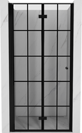 Mexen Mist-F porte de douche pliante gauche 60 cm, grille noire, noir - 8A6-060-000-70-77-L