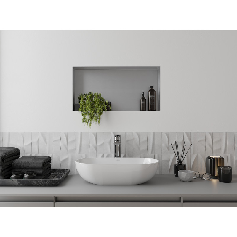 Mexen X-Wall-NR étagère encastrée sans bride 60 x 30 cm, inox - 1911603010