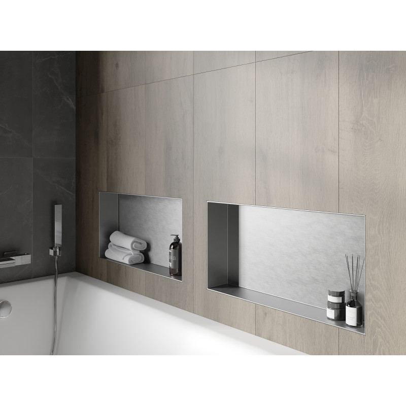 Mexen X-Wall-NR étagère encastrée sans bride 60 x 30 cm, inox - 1911603010