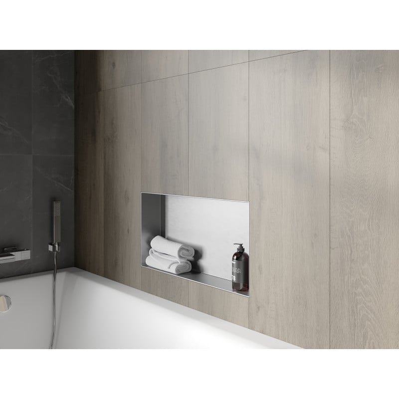 Mexen X-Wall-NR étagère encastrée sans bride 60 x 30 cm, inox - 1911603010