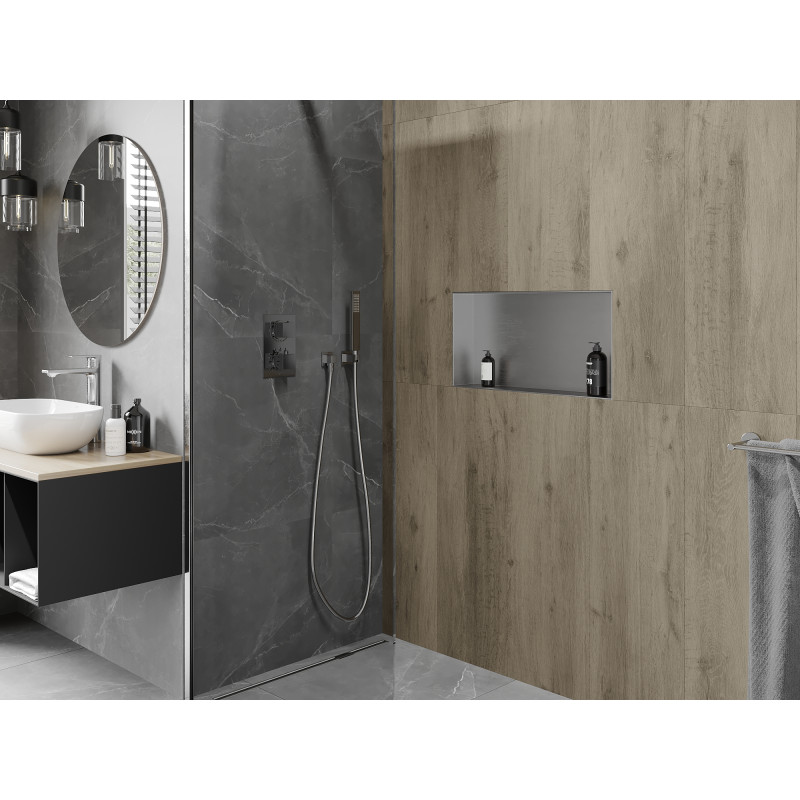Mexen X-Wall-NR étagère encastrée sans bride 60 x 30 cm, inox - 1911603010