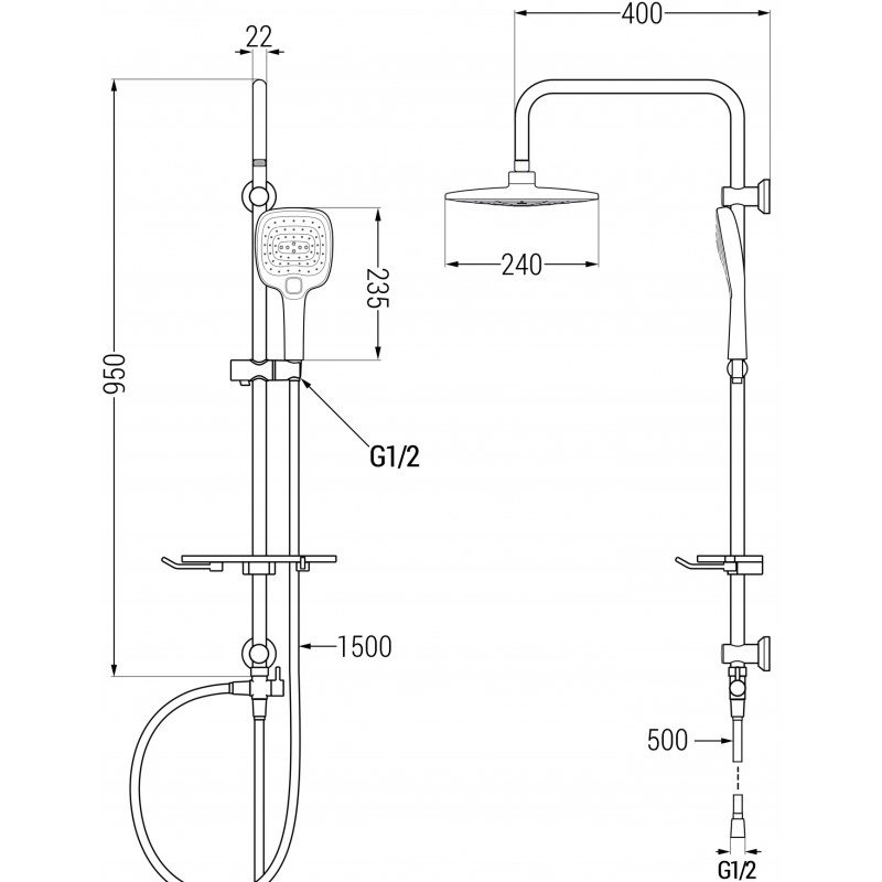 Mexen T17 colonne de douche, chrome/blanc - 798171793-02