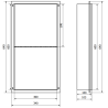 Mexen X-Wall-NR étagère encastrée sans collerette avec étagère 60 x 30 cm, inox - 1911603010S