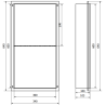 Mexen X-Wall-NR étagère encastrée sans rebord avec étagère 60 x 30 cm, inox - 1911603010S