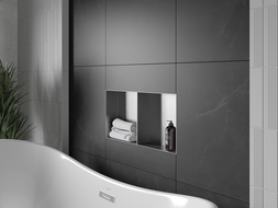 Mexen X-Wall-NR étagère encastrée sans rebord avec étagère 60 x 30 cm, inox - 1911603010S