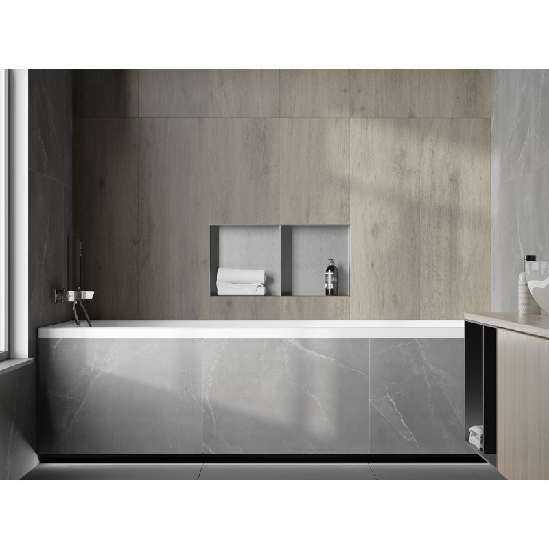 Mexen X-Wall-NR étagère encastrée sans bride avec étagère 60 x 30 cm, inox - 1911603010S