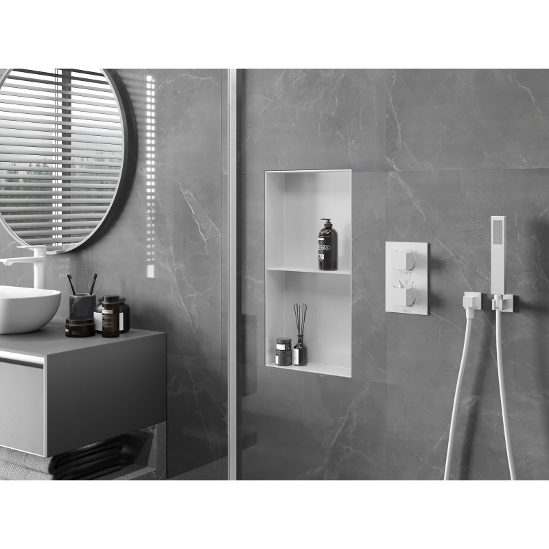 Mexen X-Wall-NR étagère encastrée sans rebord avec plateau 60 x 30 cm, blanc - 1921603010S