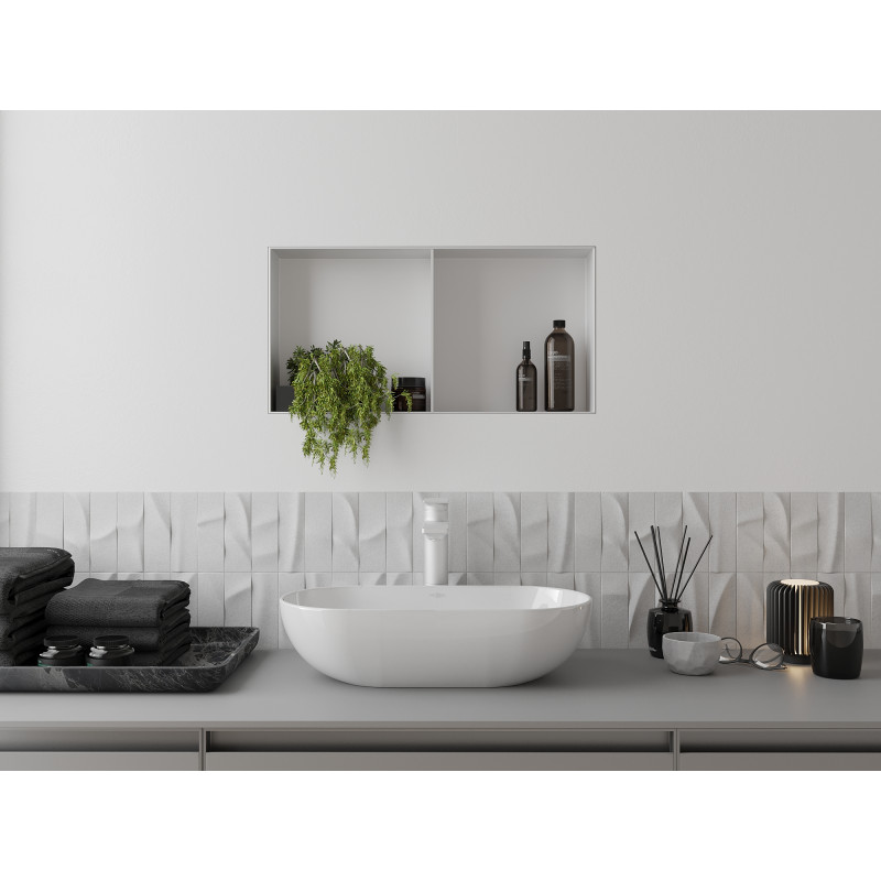 Mexen X-Wall-NR étagère encastrée sans rebord avec plateau 60 x 30 cm, blanc - 1921603010S
