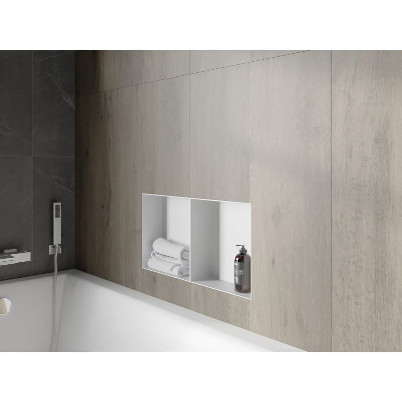Mexen X-Wall-NR étagère encastrée sans rebord avec une étagère 60 x 30 cm, blanc - 1921603010S