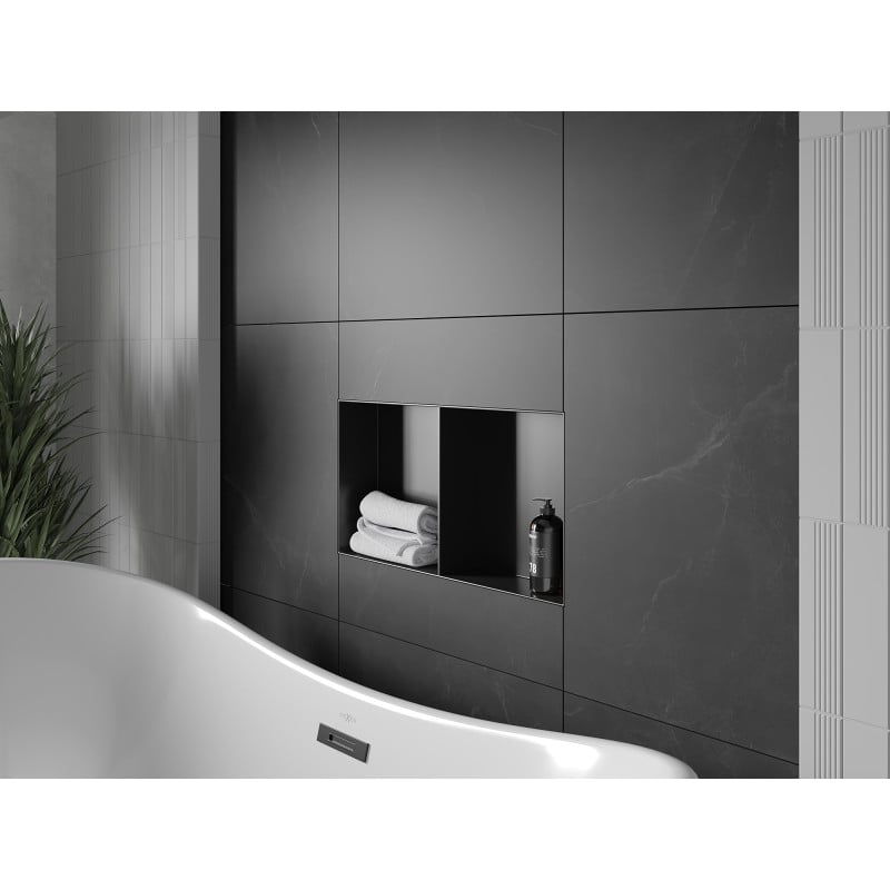 Mexen X-Wall-NR étagère encastrée sans rebord avec tablette 60 x 30 cm, noire - 1971603010S