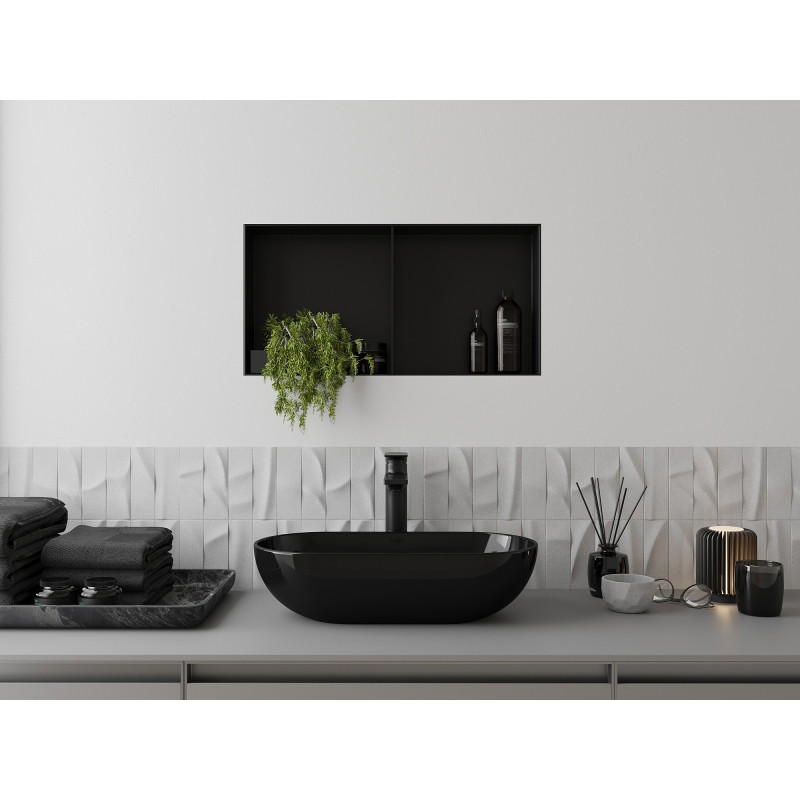 Mexen X-Wall-NR niche sans rebord avec étagère 60 x 30 cm, noire - 1971603010S