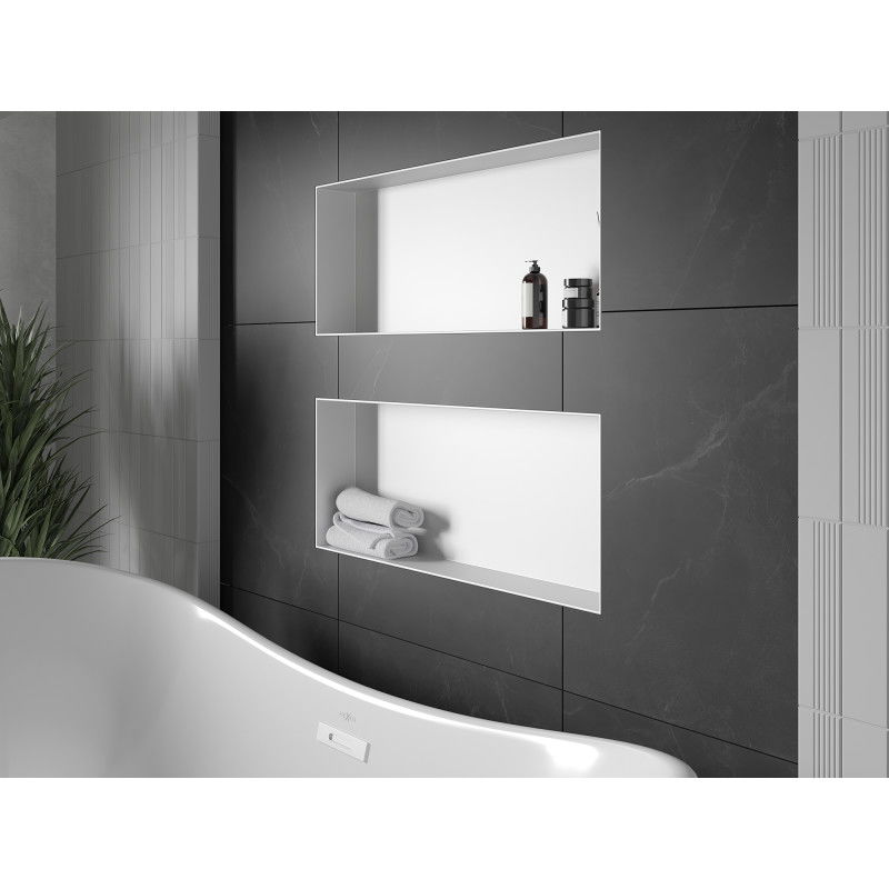 Mexen X-Wall-NR étagère encastrée sans rebord 75 x 30 cm, blanche - 1921753010