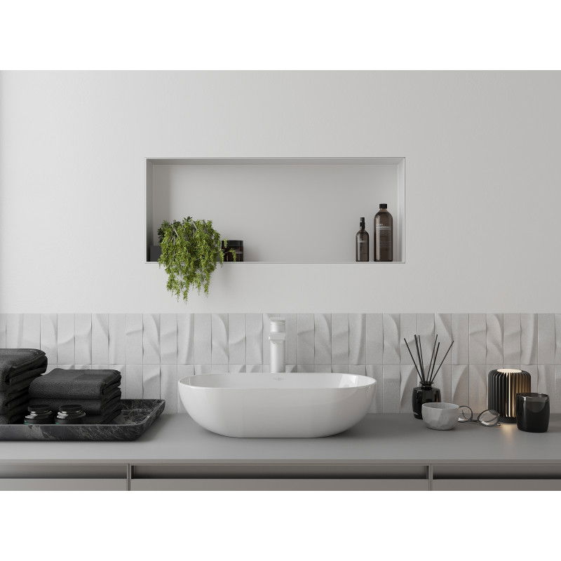 Mexen X-Wall-NR étagère encastrée sans rebord 75 x 30 cm, blanche - 1921753010