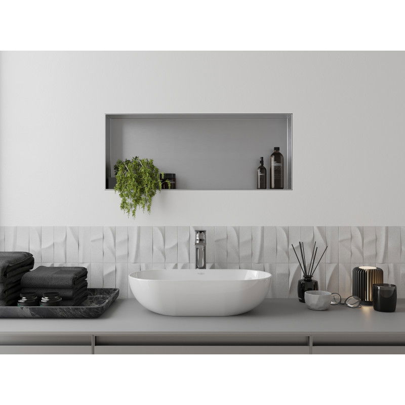 Mexen X-Wall-NR étagère encastrée sans rebord 75 x 30 cm, inox - 1911753010