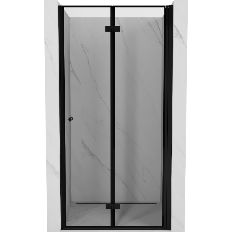 Mexen Mist-F porte de douche pliantes droites 70 cm, cadre noir, noir - 8A6-070-000-70-70-P