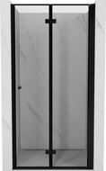 Mexen Mist-F porte de douche pliable droite 90 cm, cadre noir, noir - 8A6-090-000-70-70-P