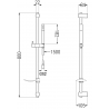 Mexen DF70 ensemble de douche coulissant, gris pistolet brossé - 785704582-66