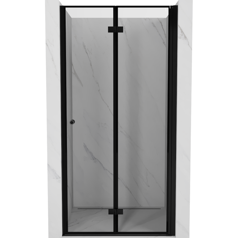 Mexen Mist-F porte de douche pliante droite 110 cm, cadre noir, noir - 8A6-110-000-70-70-P