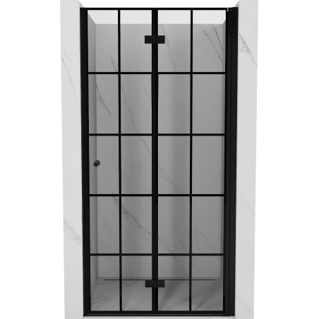 Mexen Mist-F porte de douche pliante droite 85 cm, grille noire, noire - 8A6-085-000-70-77-P