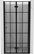 Mexen Mist-F porte de douche pliante droite 95 cm, grille noire, noir - 8A6-095-000-70-77-P