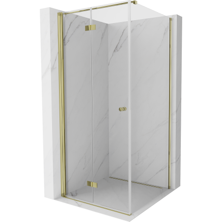 Mexen Mist-F cabine de douche pliante gauche 120 x 120 cm, transparent, doré - 8A6T-120-120-50-00-L