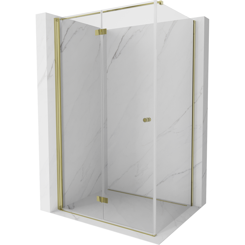 Mexen Mist-F cabine de douche pliante gauche 80 x 70 cm, transparent, doré - 8A6T-080-070-50-00-L