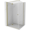 Mexen Mist-F cabine de douche pliante gauche 80 x 75 cm, transparent, dorée - 8A6T-080-075-50-00-L