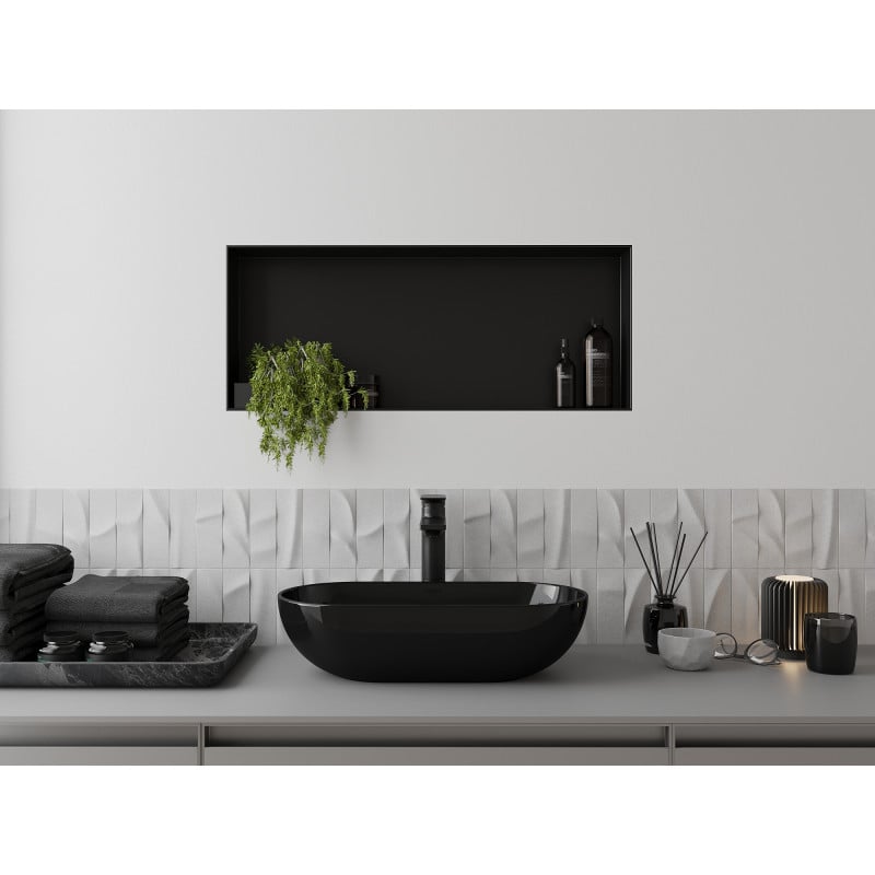 Mexen X-Wall-NR étagère encastrée sans rebord 75 x 30 cm, noire - 1971753010