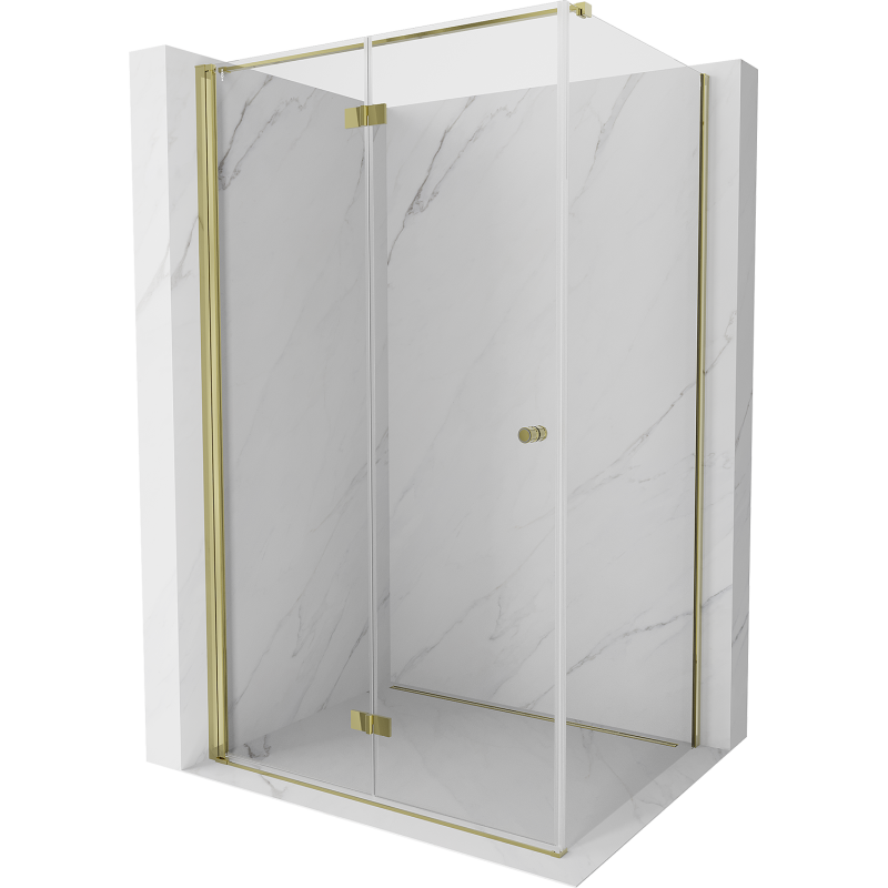 Mexen Mist-F T cabine de douche repliable gauche 80 x 100 cm, transparent, or - 8A6T-080-100-50-00-L