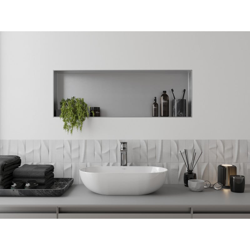 Mexen X-Wall-NR étagère encastrée sans rebord 90 x 30 cm, inox - 1911903010