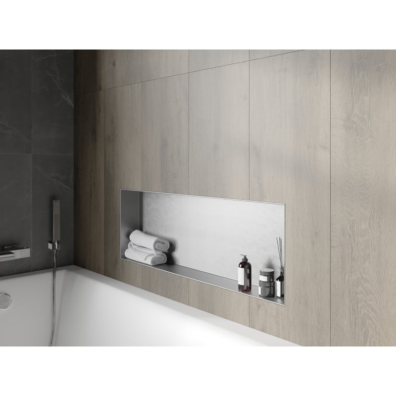 Mexen X-Wall-NR étagère encastrée sans rebord 90 x 30 cm, inox - 1911903010